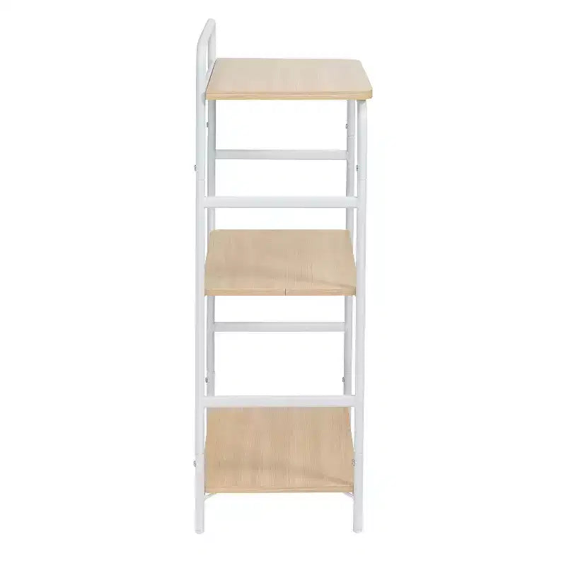 Honey-Can-Do 3 Tier Shelf: White Steel Bookshelf, Decorative Bookcase, Storage Shelves, 60 lb Capacity