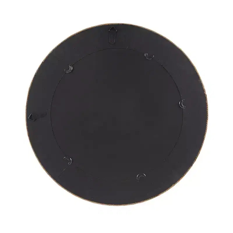 Round Cove Jute Decorative Wall Mirror Natural - Madison Park: Coastal Style, MDF Frame, Wall Mount