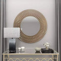 Wood Starburst Wall Mirror Silver - Olivia & May: Rustic Style, MDF Frame, No Assembly, 41.5" Diameter