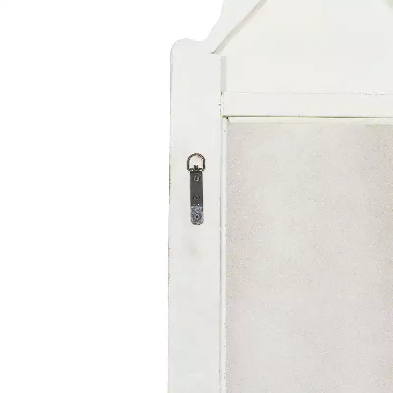 Olivia & May Wood Floral Arched Carved Wall Mirror White: 16" Novelty Shape, No Assembly Required