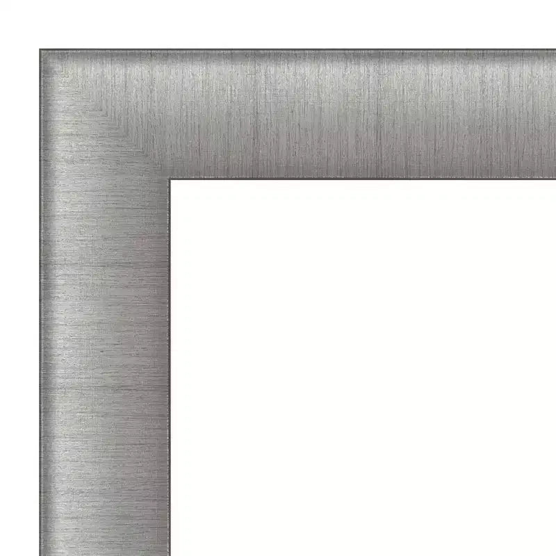 29" x 65" Non-Beveled Elegant Brushed Pewter Full Length Floor Leaner Mirror - Amanti Art: Includes Mounting Hardware, Polystyrene Frame