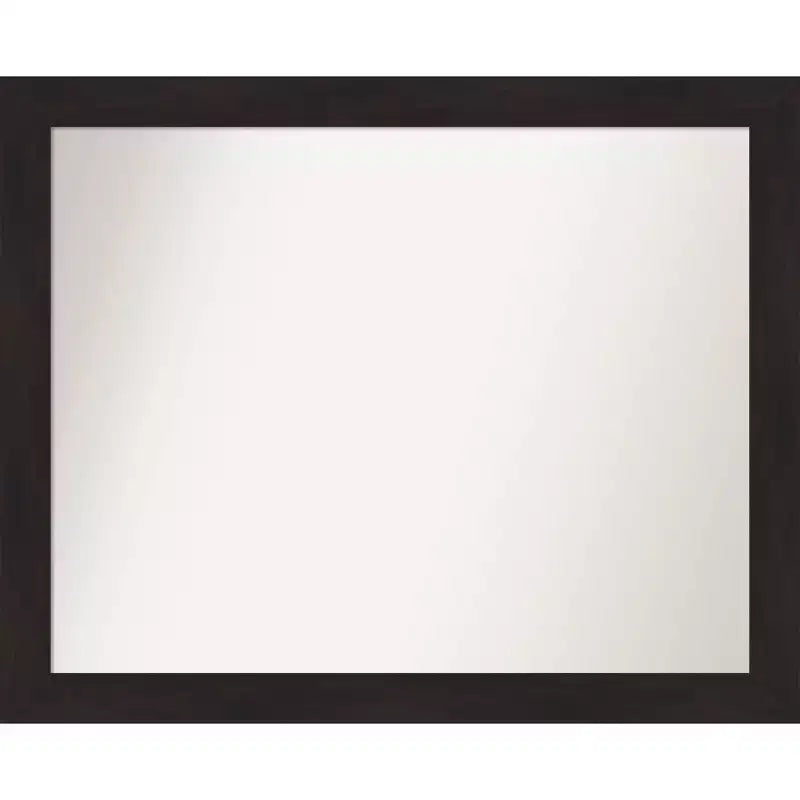 32" x 26" Non-Beveled Furniture Espresso Narrow Wall Mirror - Amanti Art: Modern, Polystyrene Frame, Included Mounting Hardware