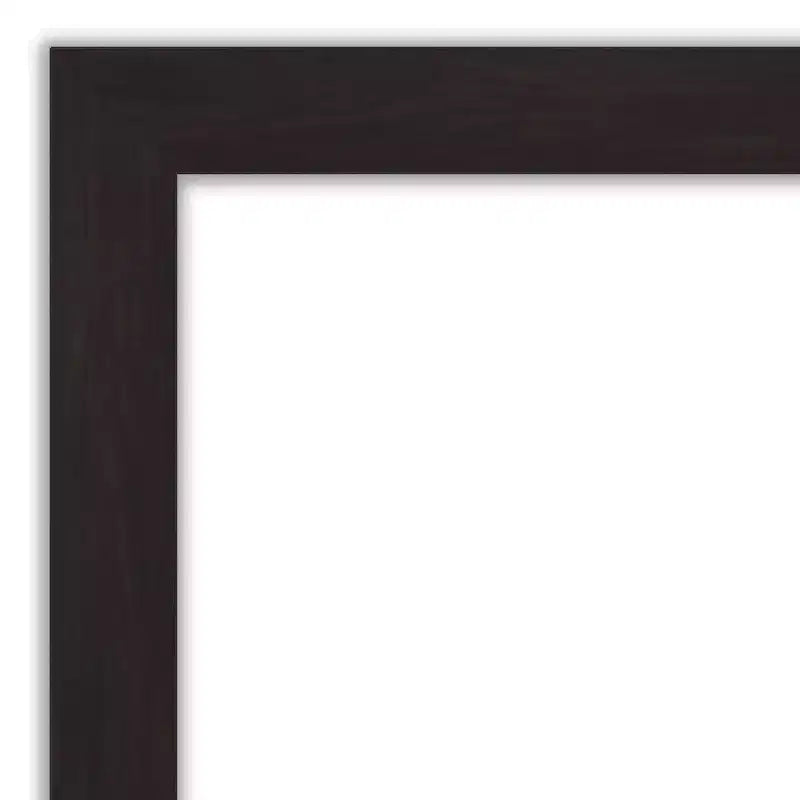 32" x 26" Non-Beveled Furniture Espresso Narrow Wall Mirror - Amanti Art: Modern, Polystyrene Frame, Included Mounting Hardware