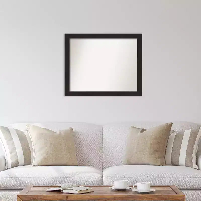 32" x 26" Non-Beveled Furniture Espresso Narrow Wall Mirror - Amanti Art: Modern, Polystyrene Frame, Included Mounting Hardware