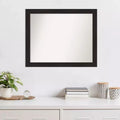 32" x 26" Non-Beveled Furniture Espresso Narrow Wall Mirror - Amanti Art: Modern, Polystyrene Frame, Included Mounting Hardware