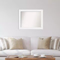 33" x 27" Non-Beveled Corvino White Wood Wall Mirror - Amanti Art: Modern Rectangle, Includes Mounting Hardware
