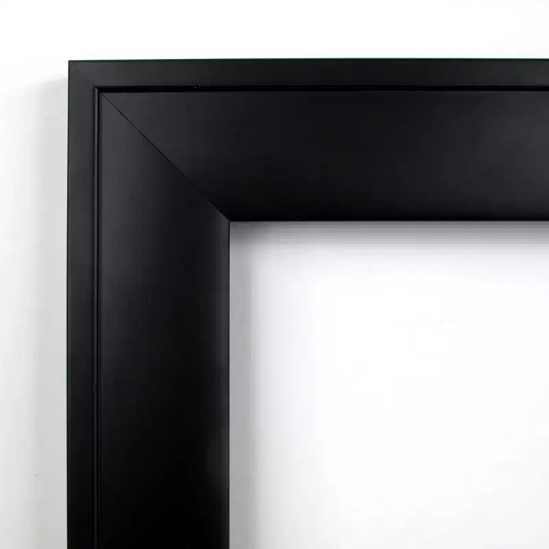 32" x 26" Non-Beveled Nero Wood Bathroom Wall Mirror Black - Amanti Art