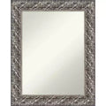 Amanti Art 24"x30" Non-Beveled Silver Luxor Wood Bathroom Wall Mirror : Modern Rectangular Vanity, Includes Mount Hardware