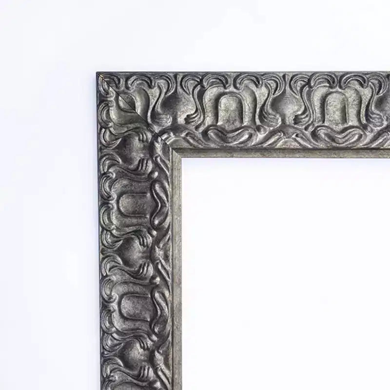 Amanti Art 24"x30" Non-Beveled Silver Luxor Wood Bathroom Wall Mirror : Modern Rectangular Vanity, Includes Mount Hardware