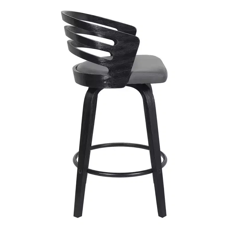 26" Jayden Swivel Counter Height Barstool Black/Gray - Armen Living