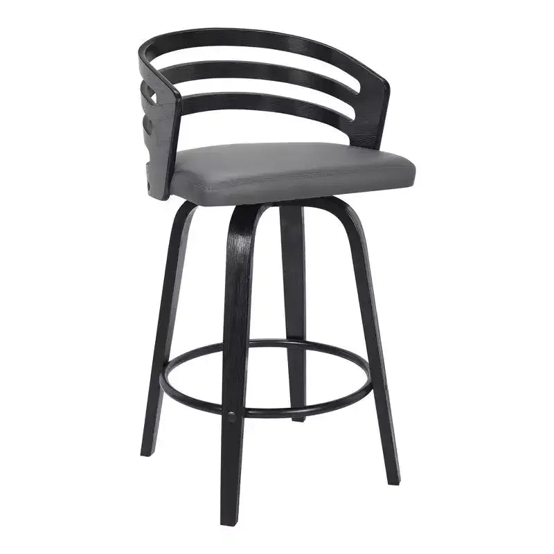 26" Jayden Swivel Counter Height Barstool Black/Gray - Armen Living