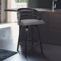 26" Jayden Swivel Counter Height Barstool Black/Gray - Armen Living