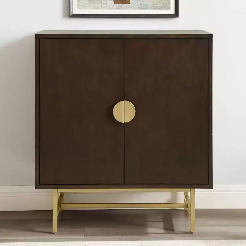 Blair Bar Cabinet Dark Brown/Gold - Crosley