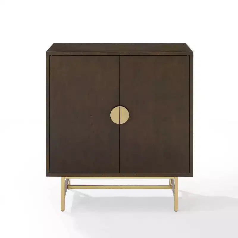 Blair Bar Cabinet Dark Brown/Gold - Crosley