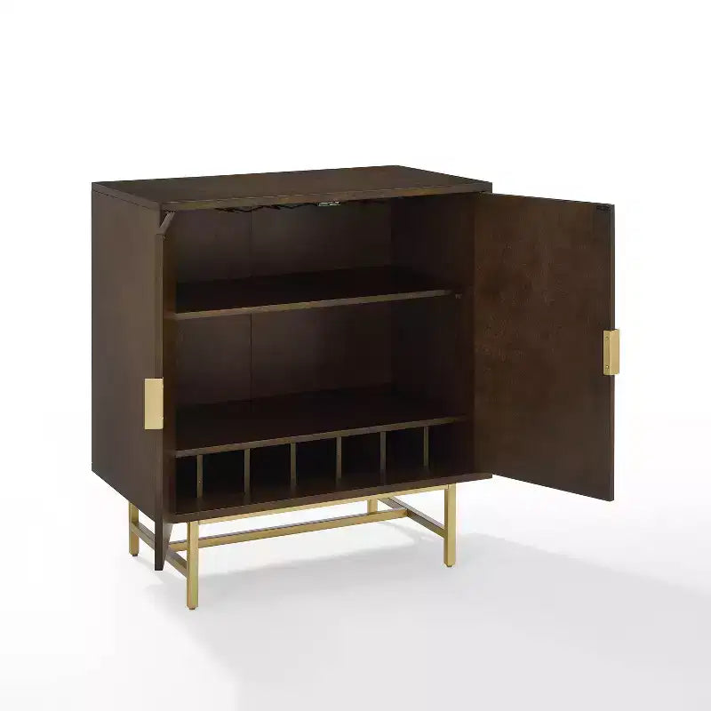 Blair Bar Cabinet Dark Brown/Gold - Crosley