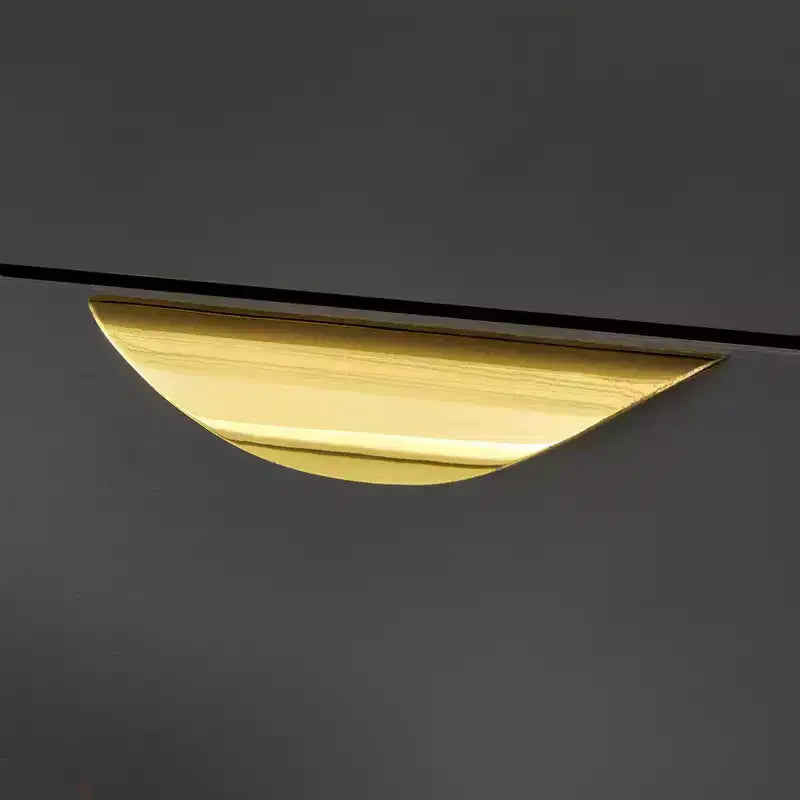 Buylateral Kragen Buffet Black: Gold-Tone Accents, Frosted Glass, Pine Wood Legs, Storage Cabinet