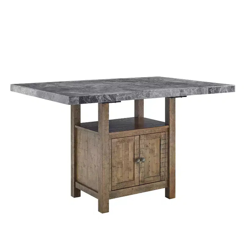 Grayson Marble Counter Table Gray/Driftwood - Steve Silver Co.