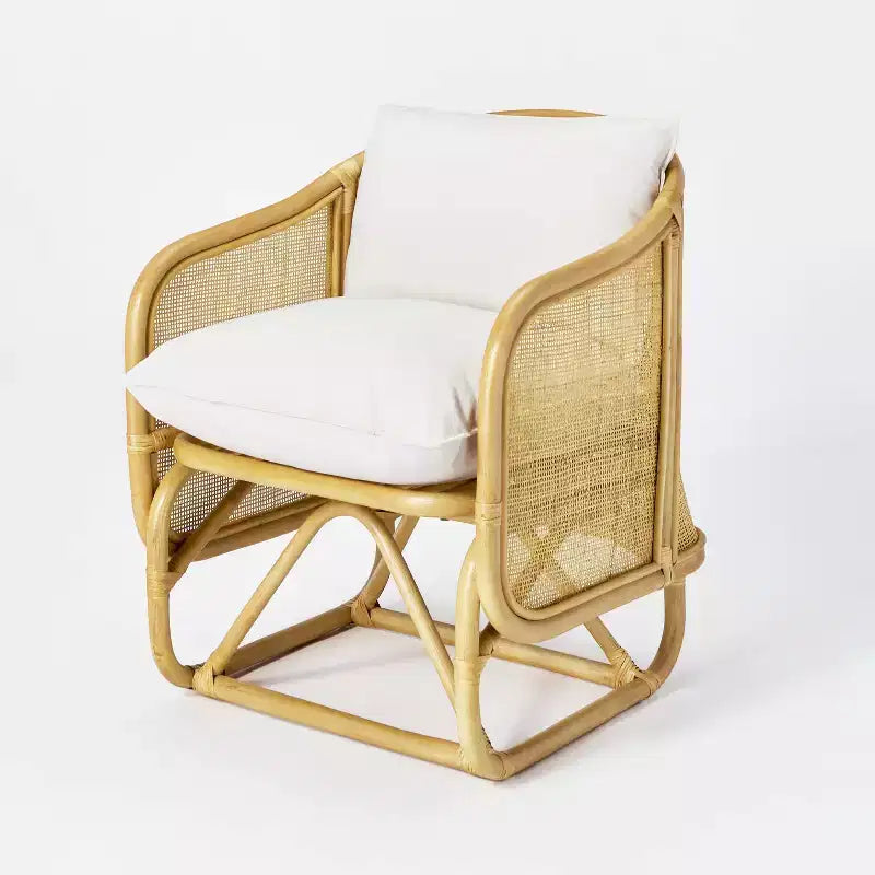Rialto Rattan Barrel Back Chair with Cushion Honey Yellow - Threshold™ designed with Studio McGee