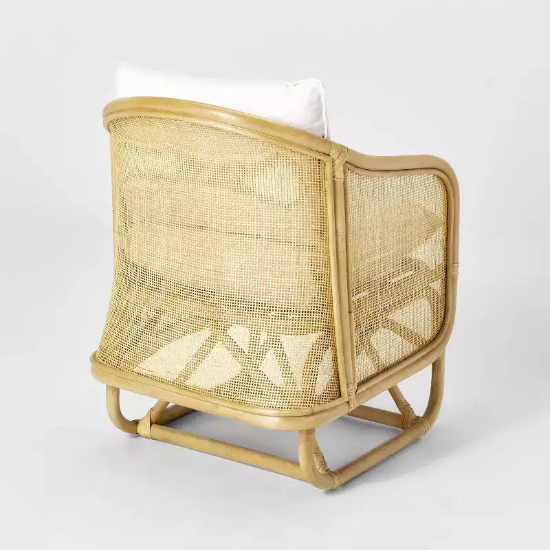 Rialto Rattan Barrel Back Chair with Cushion Honey Yellow - Threshold™ designed with Studio McGee