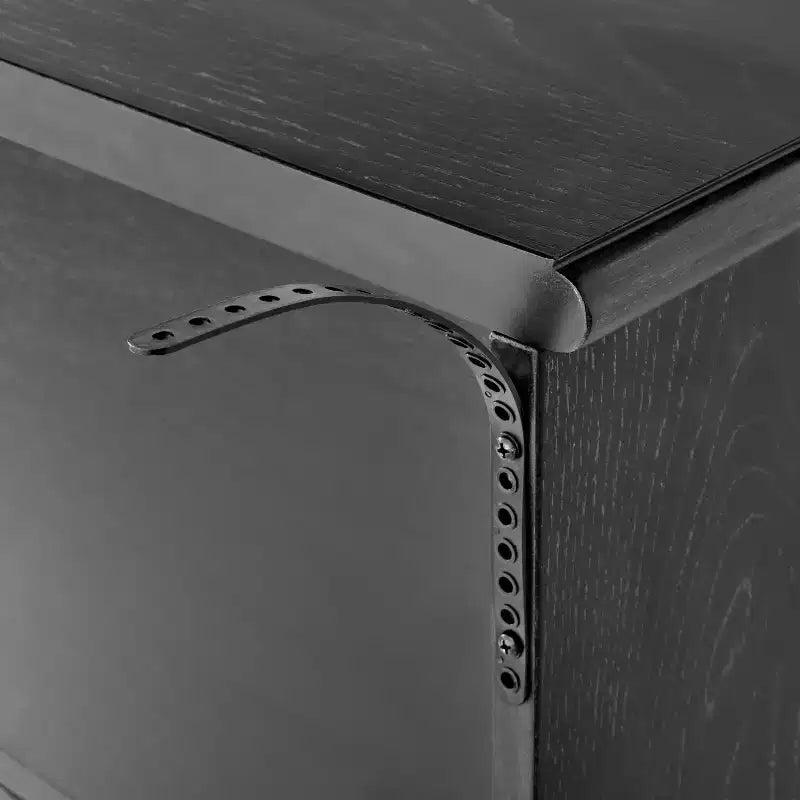 Killybrooke Glass Accent Cabinet Black - Threshold™ designed with Studio McGee: Brass-Finish Handles, MDF Wood Frame