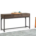 WyndenHall 54" Devlin Mid-Century Wide Console Table Walnut Brown