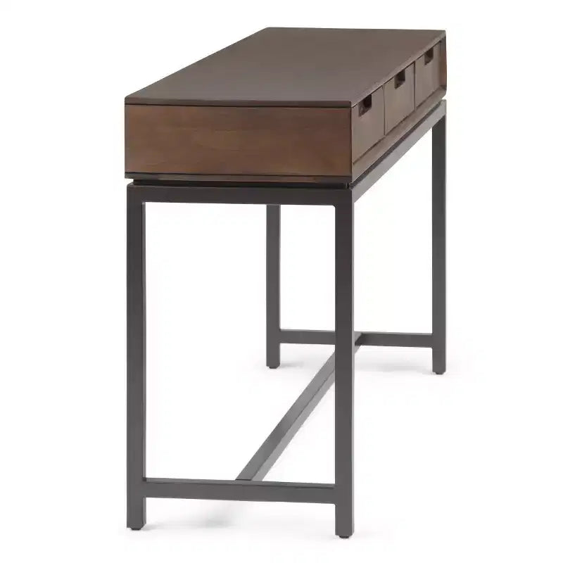 WyndenHall 54" Devlin Mid-Century Wide Console Table Walnut Brown