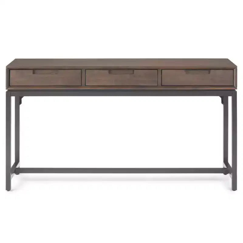 WyndenHall 54" Devlin Mid-Century Wide Console Table Walnut Brown