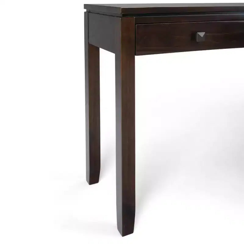 60" Stratford End Table Russet Mahogany Brown - WyndenHall: Pine Frame, 3 Drawers, Modern Style