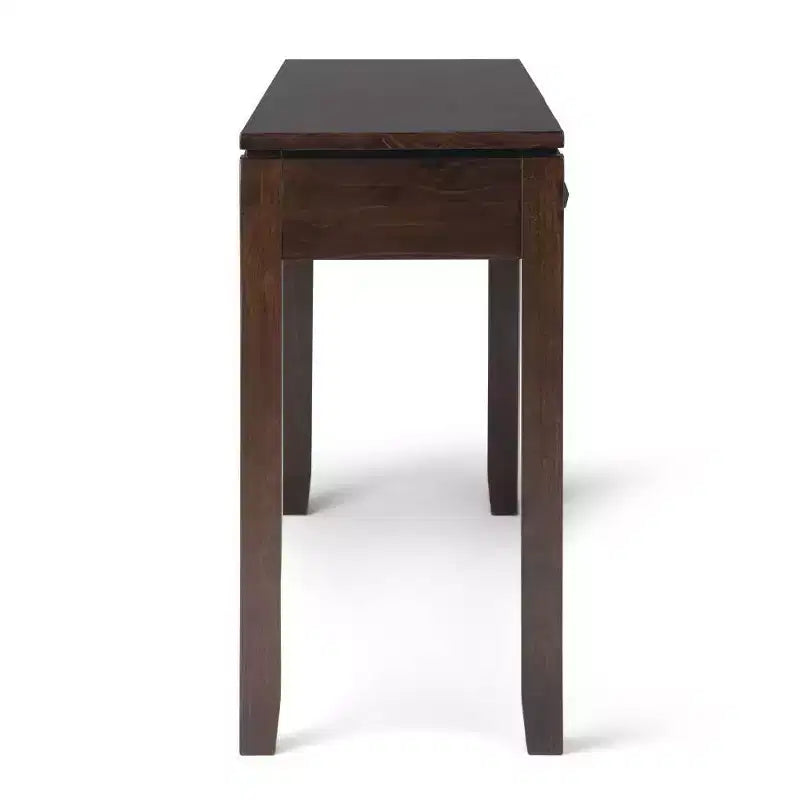 60" Stratford End Table Russet Mahogany Brown - WyndenHall: Pine Frame, 3 Drawers, Modern Style