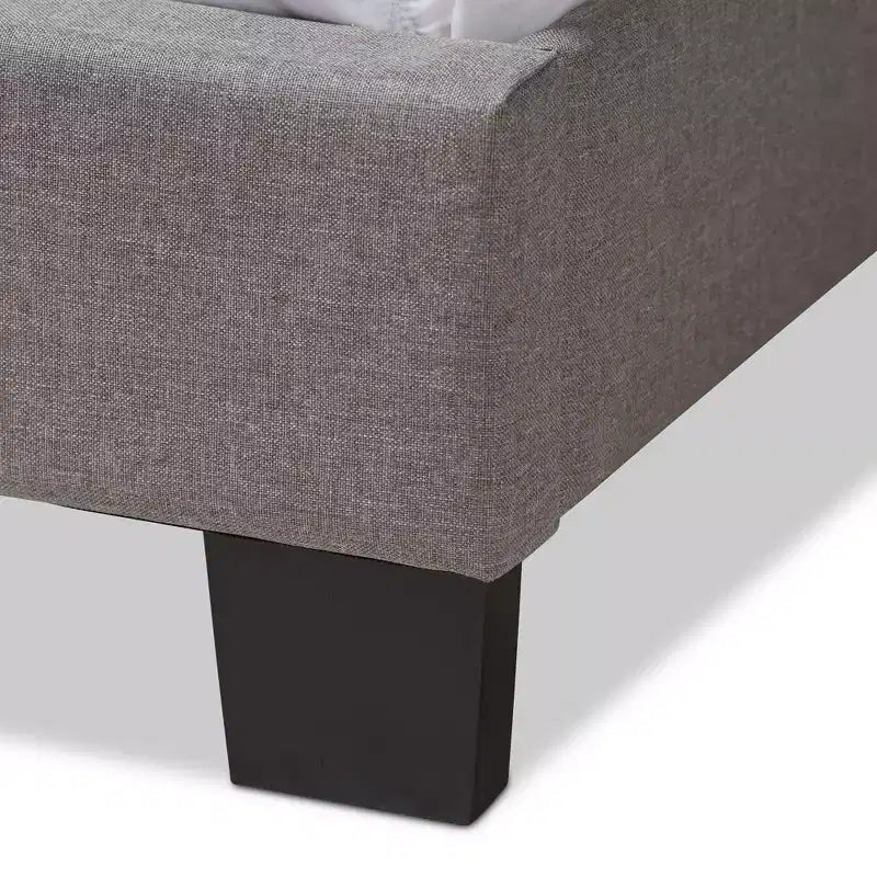 Odette Modern and Contemporary Fabric Upholstered Bed - Light Gray - Baxton Studio