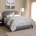 Odette Modern and Contemporary Fabric Upholstered Bed - Light Gray - Baxton Studio