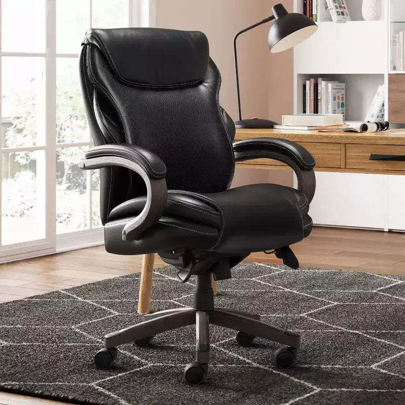 Hyland Bonded Leather & Wood Executive Office Chair - La-Z-Boy