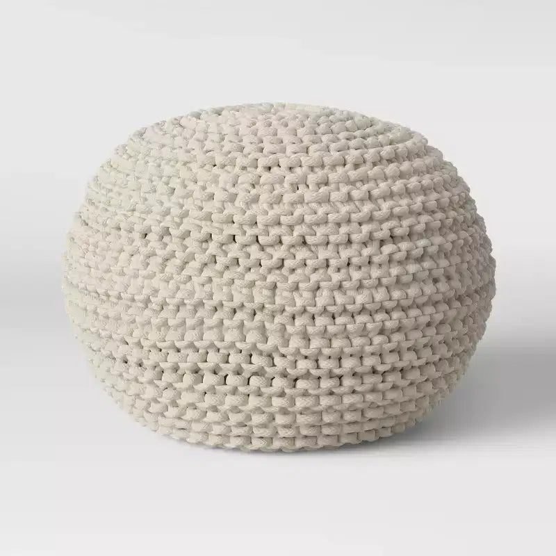 Cloverly Chunky Knit Pouf - Threshold