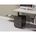 Monoprice Round Corner 2-Drawer File Cabinet - Black, Lockable With Seat Cushion - Workstream Collection