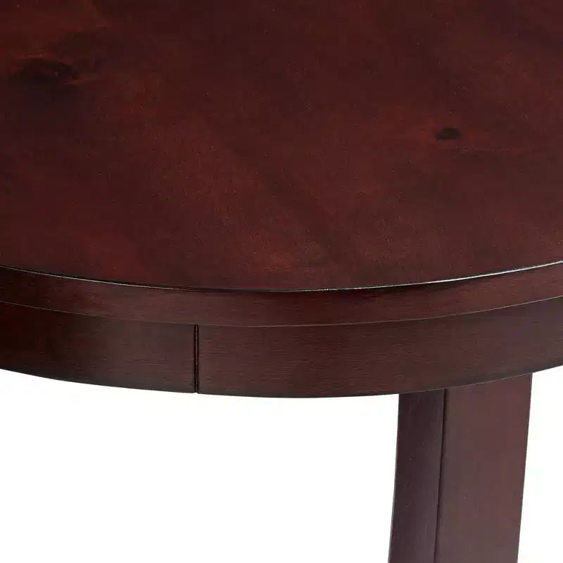 Elm Lane Nash-II Vintage Espresso Wood Round Accent Table 24 Wide Dark Brown Curving Legs for Spaces Living Room Bedroom Bedside Entryway Office Home