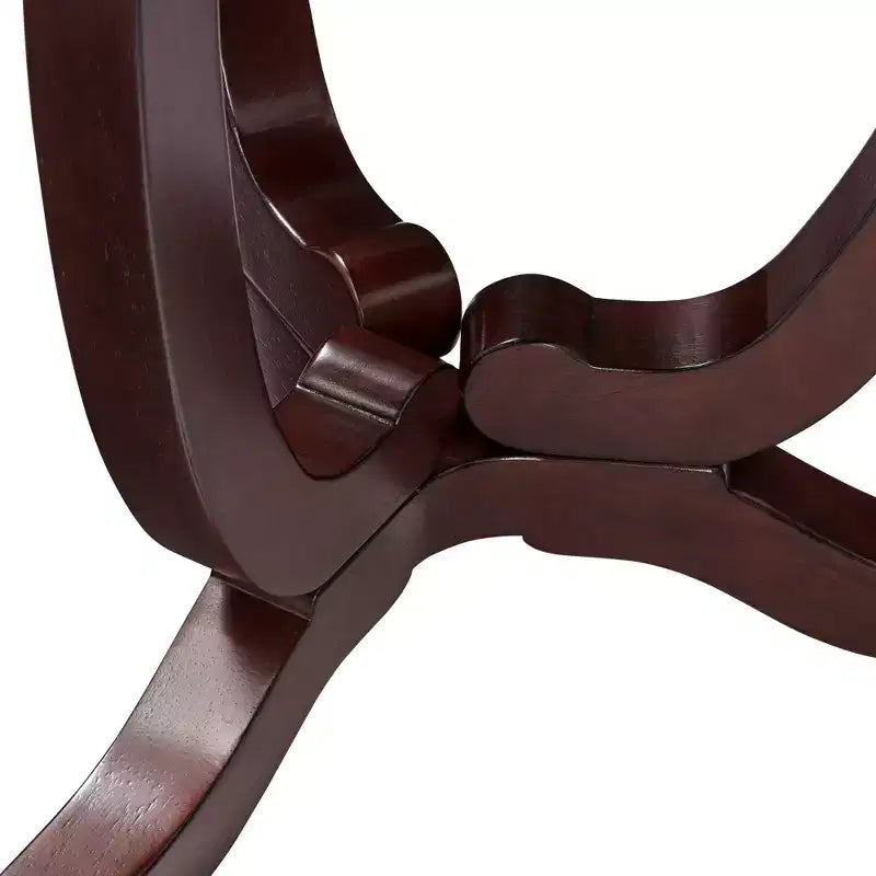 Elm Lane Nash-II Vintage Espresso Wood Round Accent Table 24 Wide Dark Brown Curving Legs for Spaces Living Room Bedroom Bedside Entryway Office Home