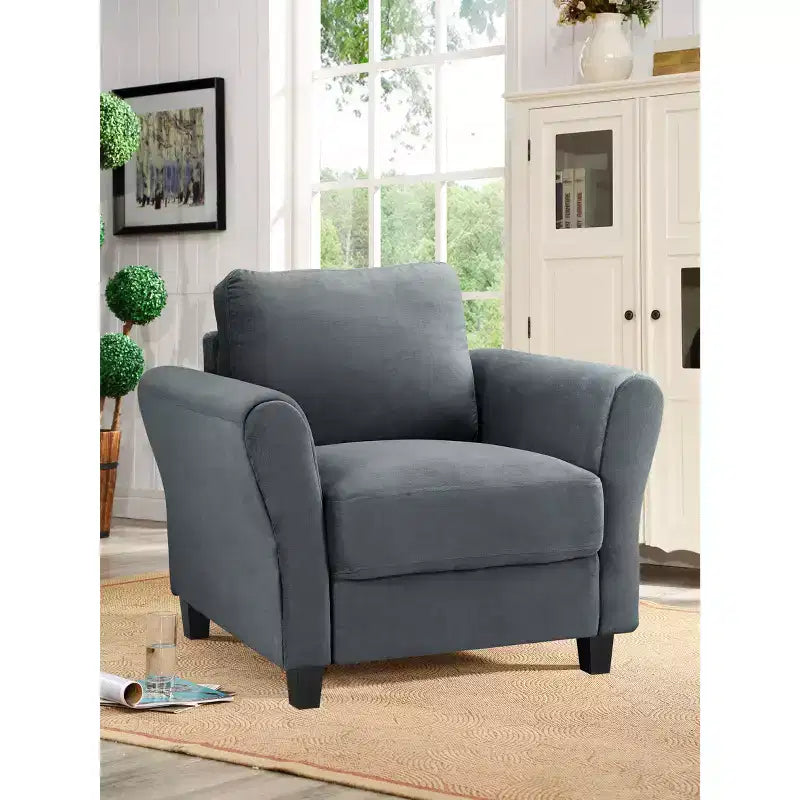 Willow Microfiber Chair with Rolled Arms - Lifestyle Solutions