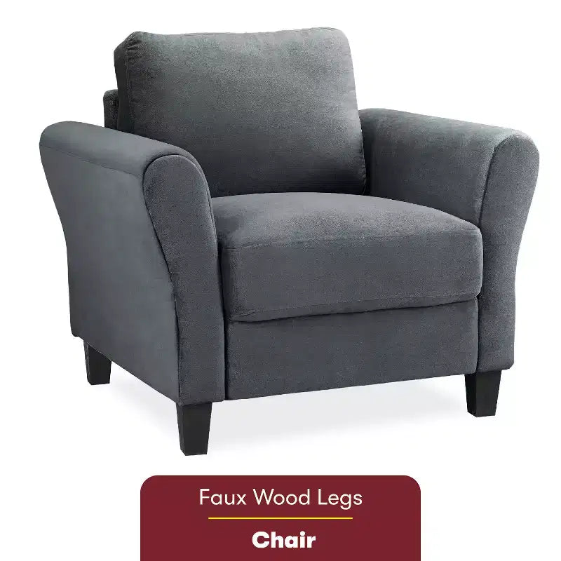 Willow Microfiber Chair with Rolled Arms - Lifestyle Solutions