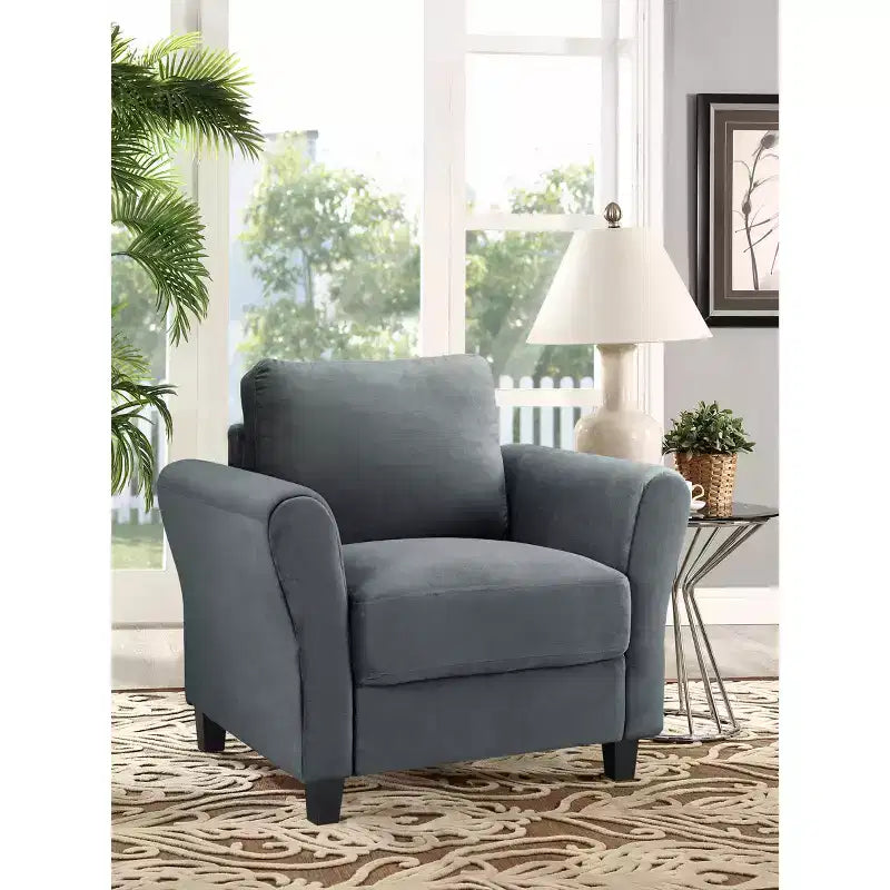 Willow Microfiber Chair with Rolled Arms - Lifestyle Solutions