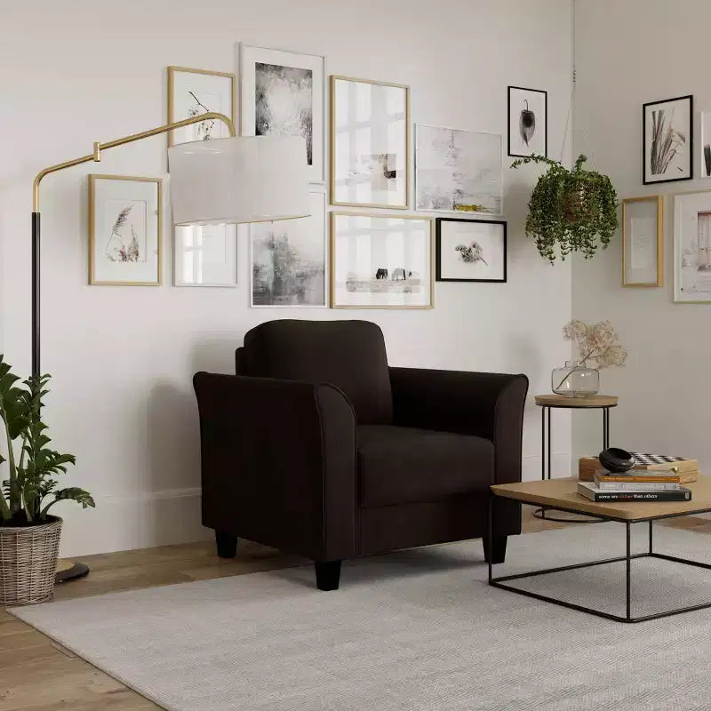 Willow Microfiber Chair with Rolled Arms - Lifestyle Solutions