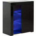 BasicwiseOffice or Living Room Side Storage Cabinet with LED