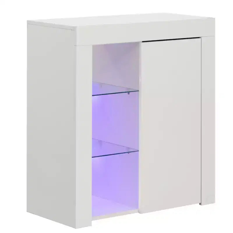 BasicwiseOffice or Living Room Side Storage Cabinet with LED