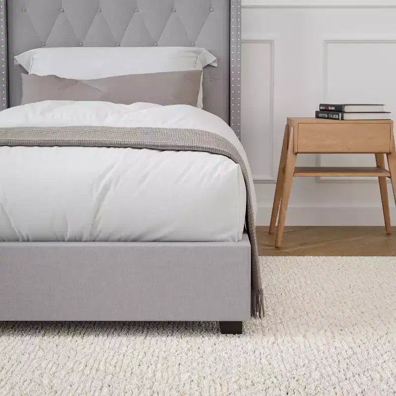 Merrick Lane Upholstered Platform Bed with Button Tufted Headboard