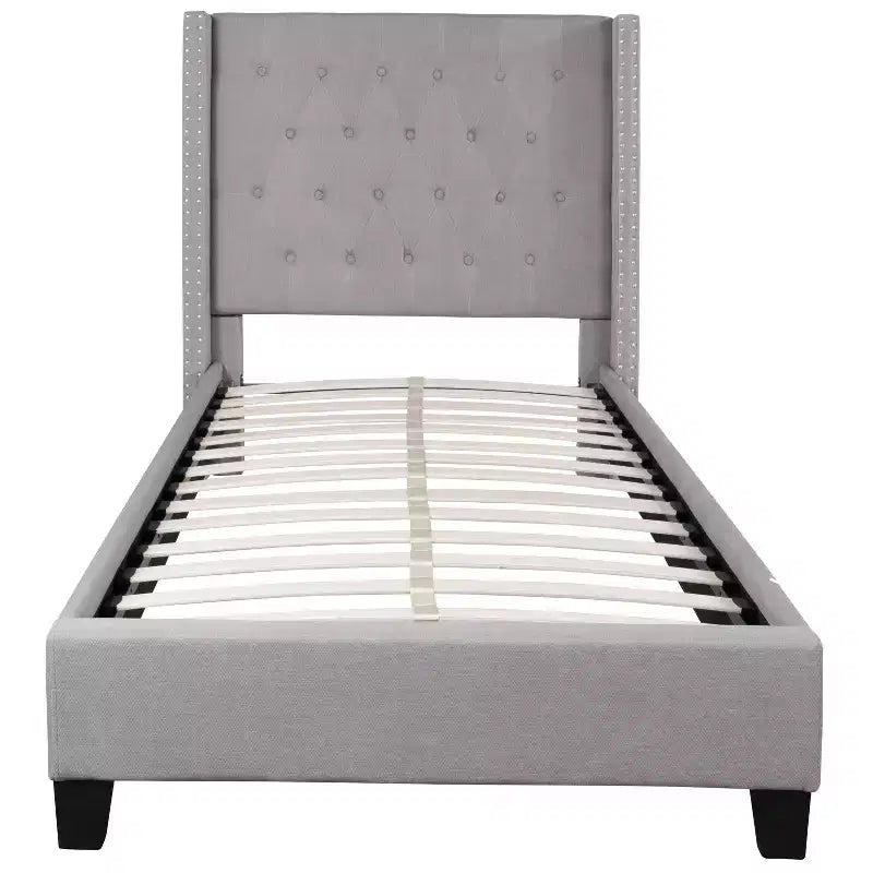 Merrick Lane Upholstered Platform Bed with Button Tufted Headboard