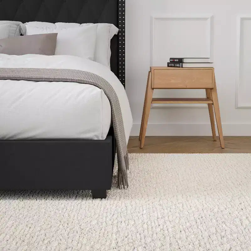 Merrick Lane Upholstered Platform Bed with Button Tufted Headboard