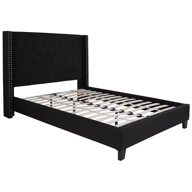 Merrick Lane Upholstered Platform Bed with Button Tufted Headboard