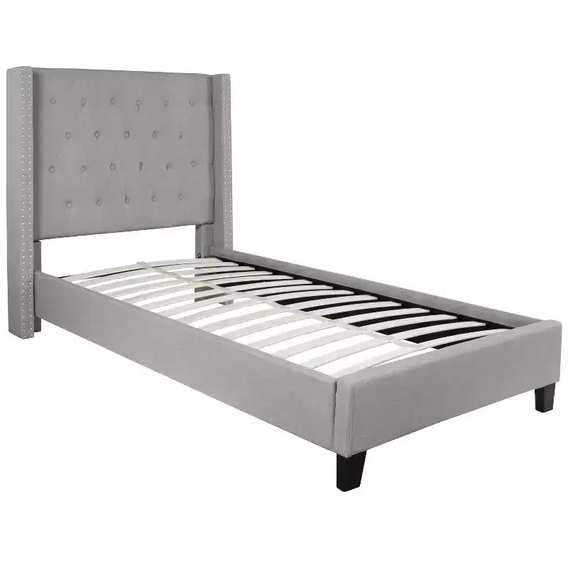 Merrick Lane Upholstered Platform Bed with Button Tufted Headboard