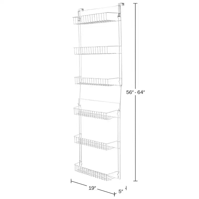 Hastings Home Over-the-Door Adjustable Hanging Storage Rack - White