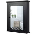 Costway Bathroom Mirror Cabinet Wall Mounted Adjustable Shelf Medicine Grey/Black