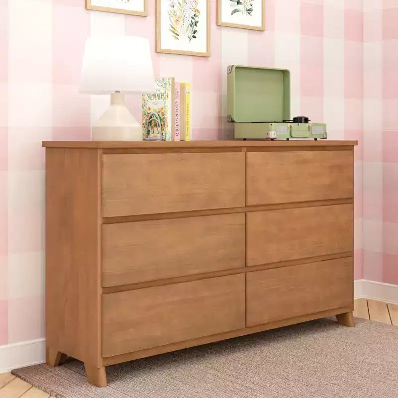 Max & Lily 6 Drawer Dresser, Storage Drawers Farmhouse Solid Wood Bedroom Dressers